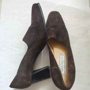 Barani Vintage Heels Rounded Square Toe Brown Size 7 | Made in Italy